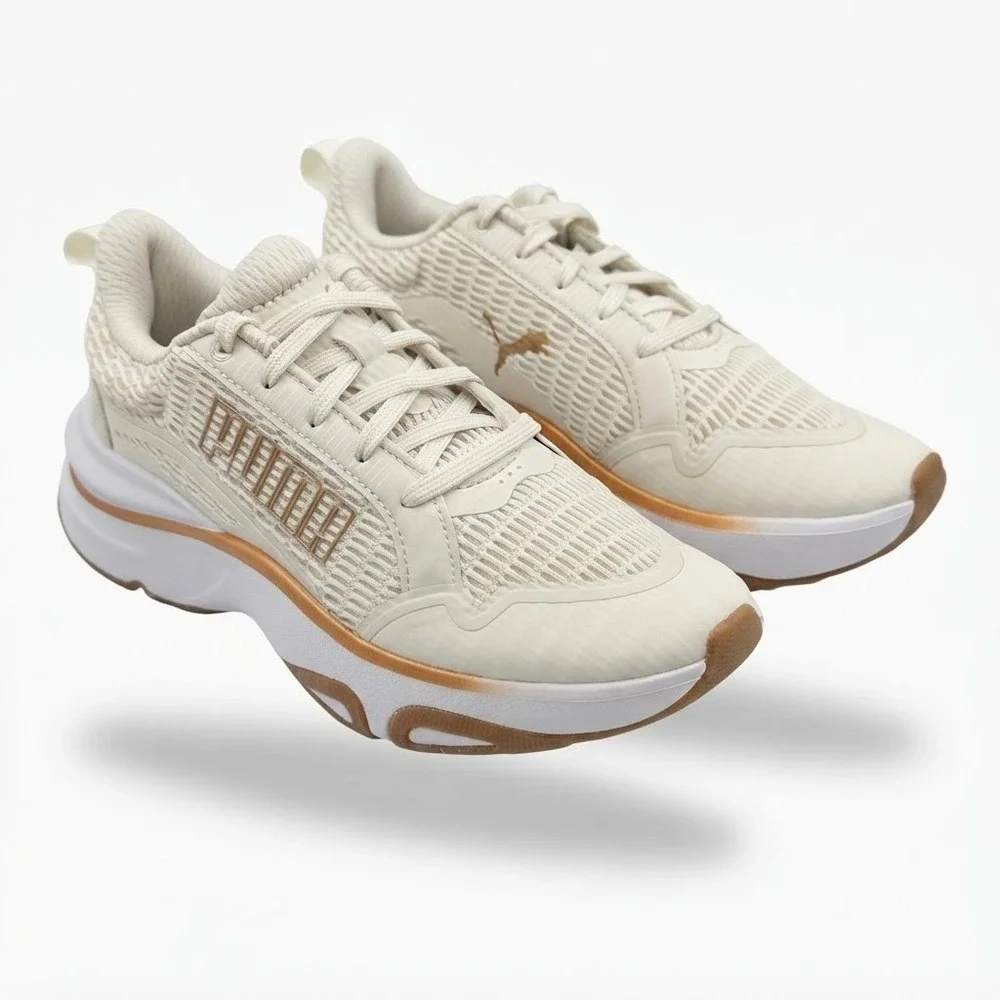 Puma Softride Divine Women 7 Gray Gold NWOB 310163-03 Running Sneakers